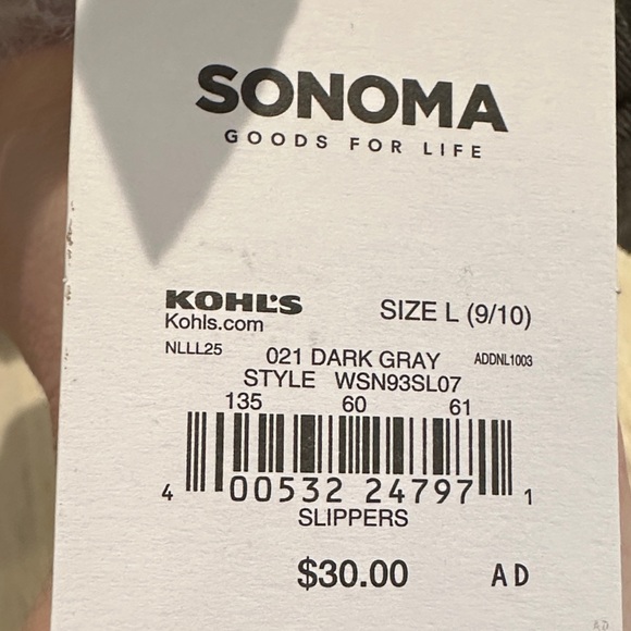 Sonoma Charcoal and Ivory Women's Moccasin Slippers - Picture 6 of 8